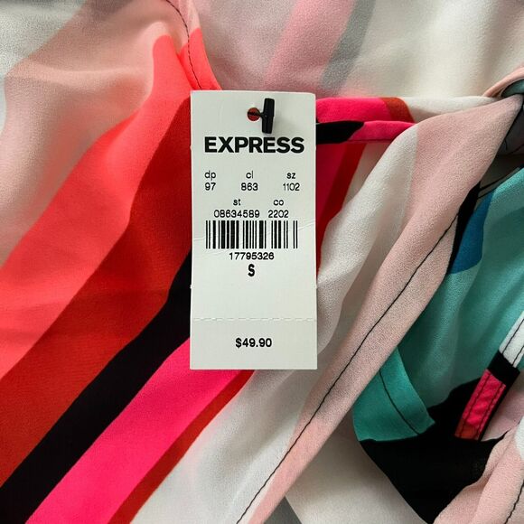 NEW Express Colorful Tie Back Halter Handkerchief Top Y2K Women's Size Small - Picture 10 of 11